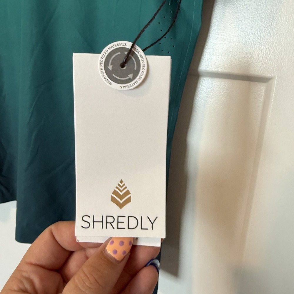 NEW Shredly Beyond Tech Tee Deep Sea Ombré Green Women's Size Large $68 Cycling - Picture 2 of 3